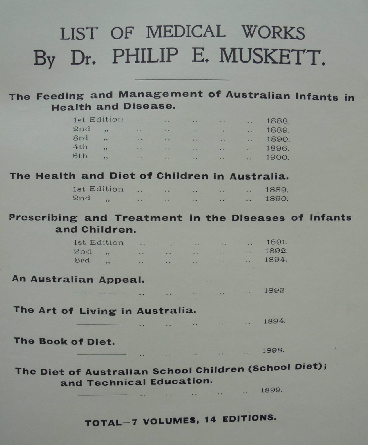 Illustrated Medical Guide New Zealand Edition : Volumes I & II By Philip E. Muskett.