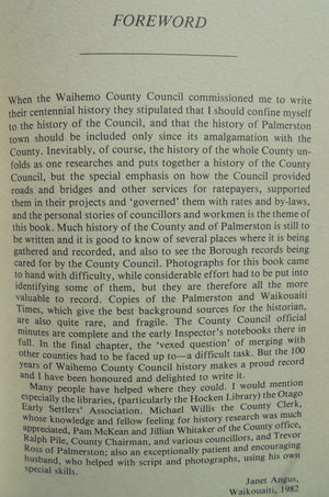 Horse Range to Horse Burn: A History of the Waihemo County Council 1882-1982 By Janet C Angus.