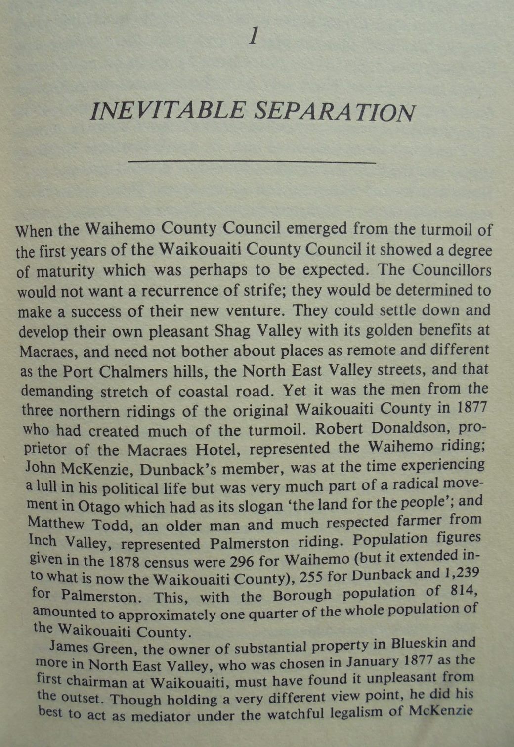 Horse Range to Horse Burn: A History of the Waihemo County Council 1882-1982 By Janet C Angus.