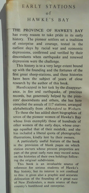 Early Stations of Hawke's Bay by Miriam MacGregor.