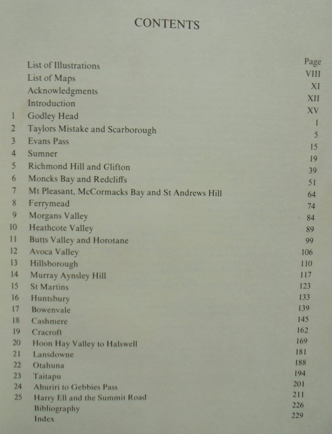 The Port Hills of Christchurch SIGNED BY AUTHOR Gordon Ogilvie.