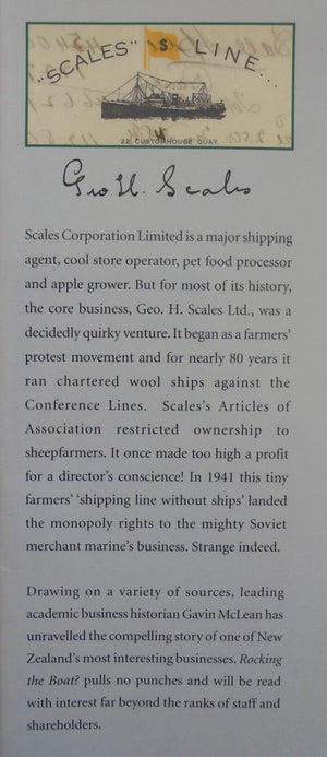 Rocking the Boat? A History of the Scales Corporation Limited by Gavin-Mclean.