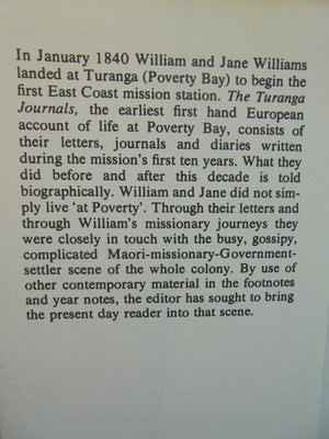 The Turanga Journals 1840-1850. William and Jane Williams of Poverty Bay.