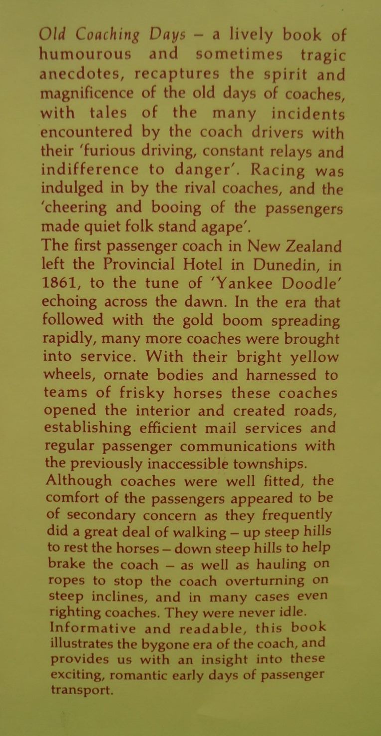 Old Coaching Days In Otago and Southland Lovell-Smith, E M