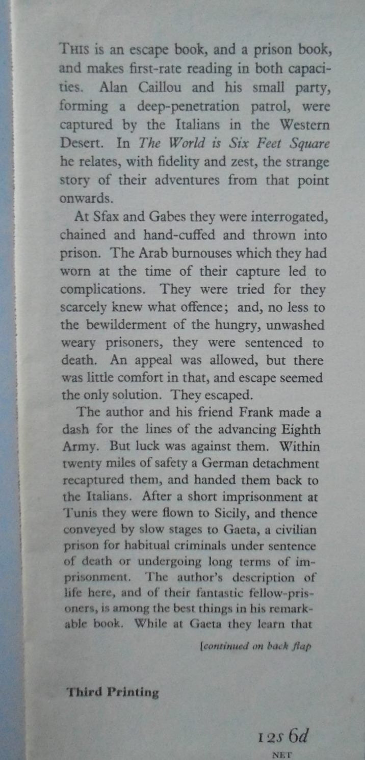 The World is Six Feet Square. By Alan Caillou (1954) Hardback