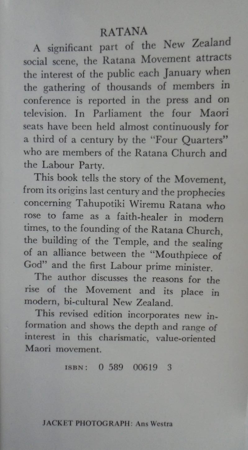 Ratana The Man, the Church, the Political Movement by J.M. Henderson. SIGNED BY AUTHOR. VERY SCARCE.