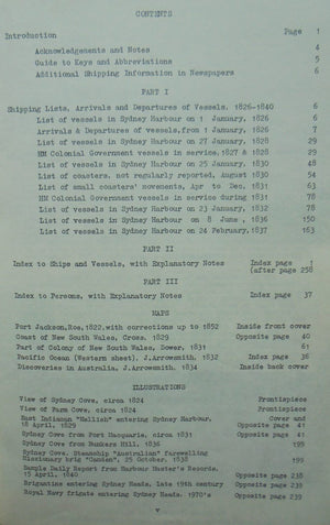 Shipping Arrivals & Departures, Sydney, volume II 1826 to 1840, Parts I, II and III BY Ian Hawkins Nicholson.