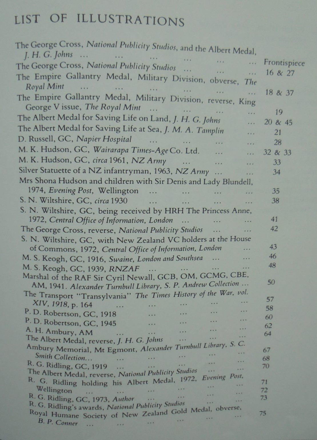 An Unkown Few: the Story of Those Holders of the George Cross, the Empire Gallantry Medal, And the Albert Medals Associated with New Zealand. by Phillip P. O'Shea.