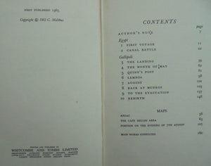 Anzac A Retrospect By Cecil B. Malthus. 1965. FIRST EDITION