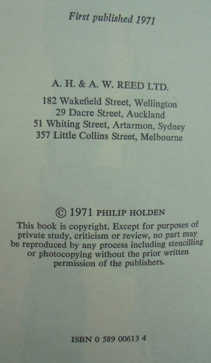 Pack and rifle by Holden, Philip.