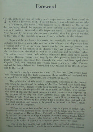 Shipwrecks New Zealand Disasters 1795 - 1936. By Chas. W. N. Ingram and P.Owen Wheatley.