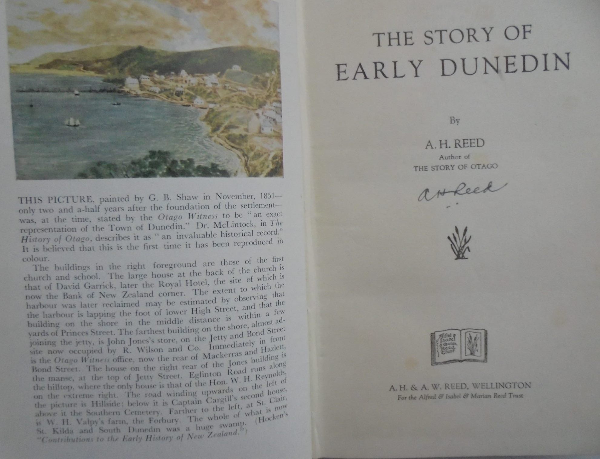 The Story of Early Dunedin. SIGNED by A. H. Reed