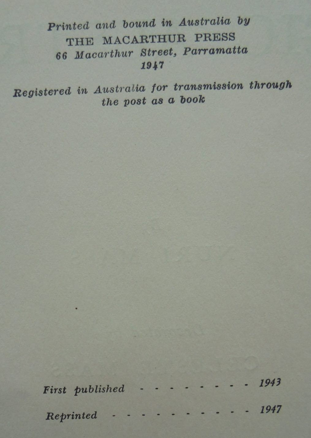 Magic Australia By Nuri MASS. Publisher: Sydney: Angus and Robertson: 1947. First Edition, second printing.
