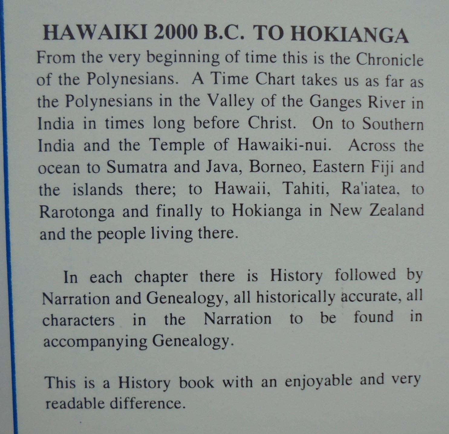 Hawaiki 2000 BC to Hokianga By Joan M. Leaf. SIGNED BY AUTHOR. VERY SCARCE.