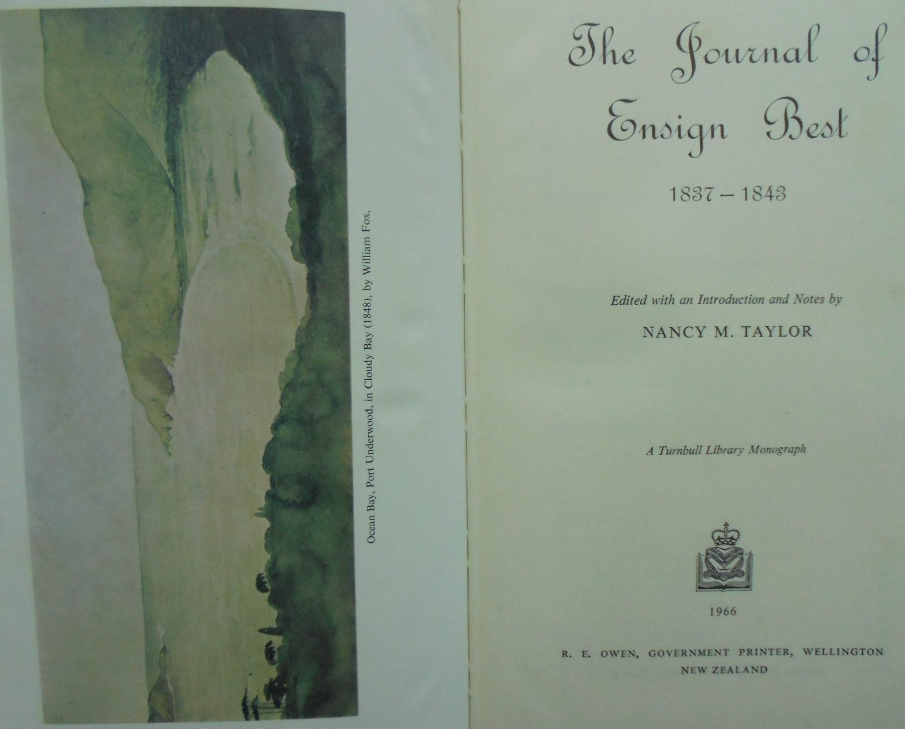 Journal of Ensign Best 1837-1843. By NANCY M; Editor. TAYLOR