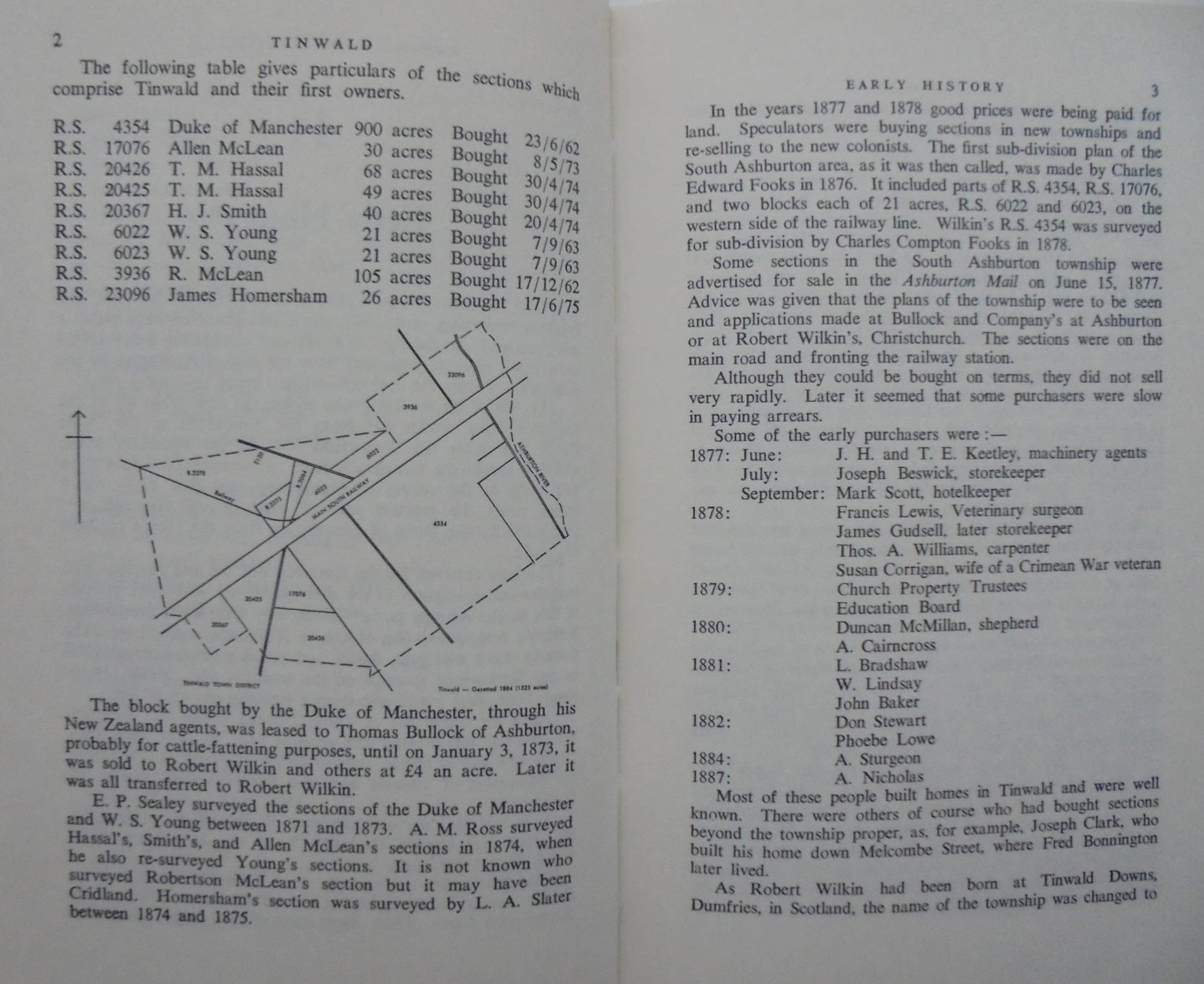 Tinwald - A Canterbury Plains Settlement - E. R. Bayliss. 1st edition.