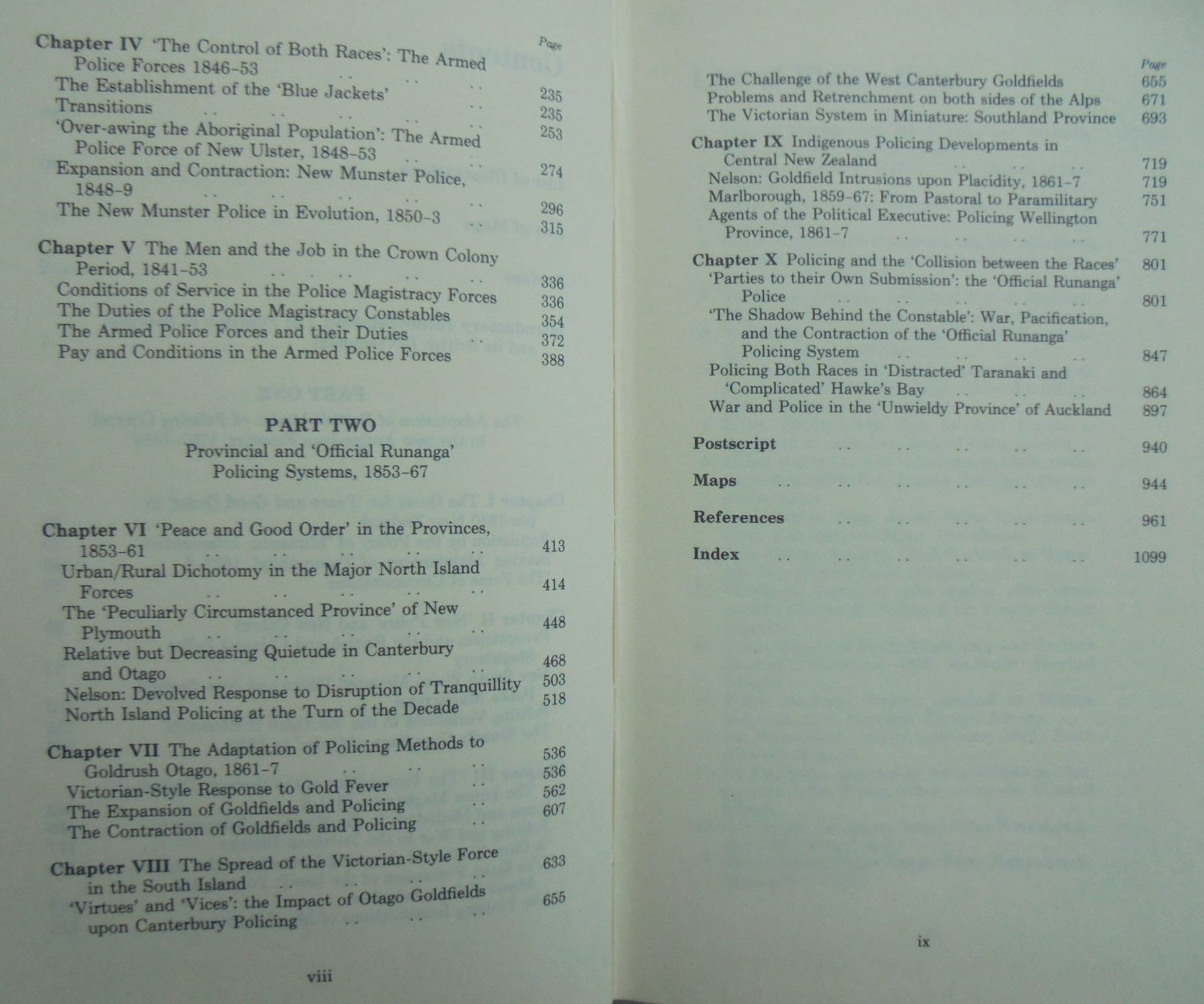 The History of Policing in New Zealand: Policing the Colonial Frontier 1767 - 1867. Vol 1 (Part 1 & 2).