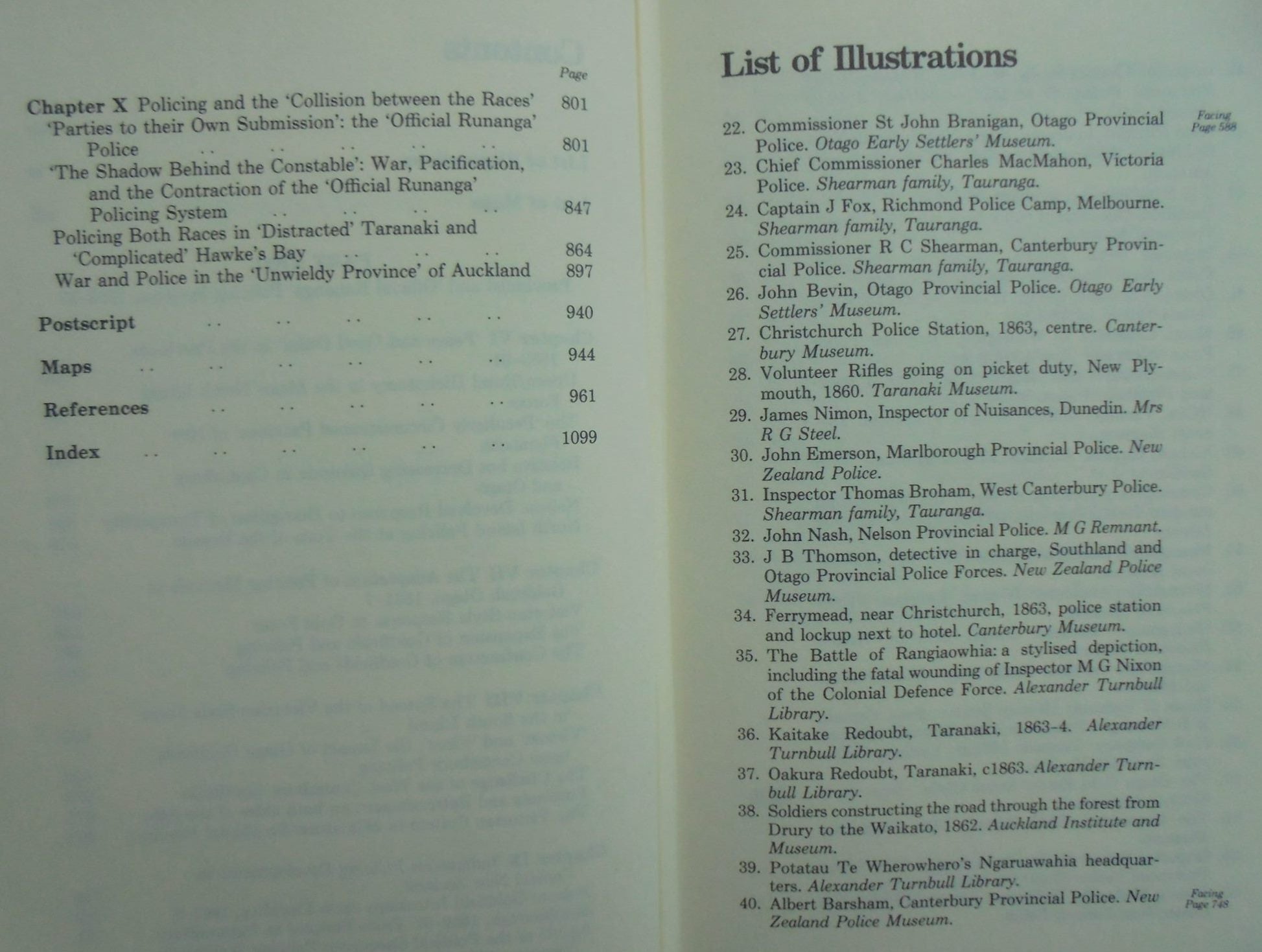 The History of Policing in New Zealand: Policing the Colonial Frontier 1767 - 1867. Vol 1 (Part 1 & 2).