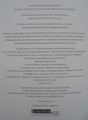 An Indescribable Beauty Letters Home to Germany from Wellington, New Zealand, 1859 & 1862 By Friedrich August Krull, Mary Varnham (Edited by)