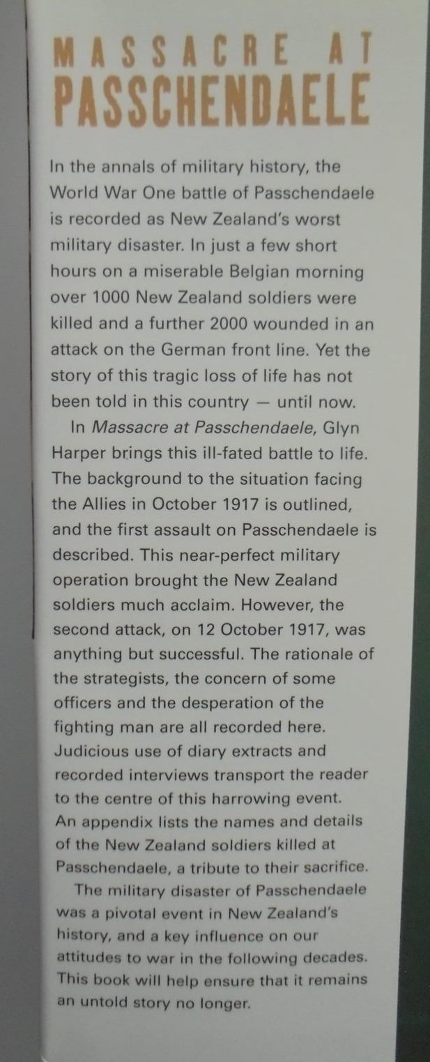 Massacre at Passchendaele - The New Zealand Story. 1st edition HB