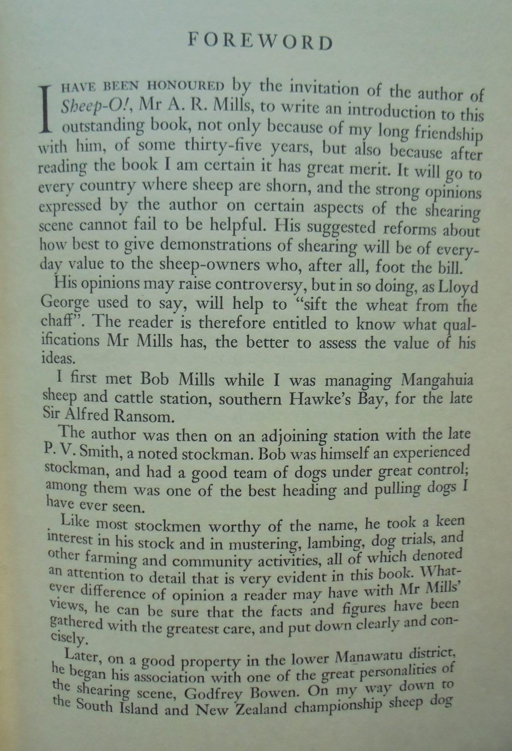 SHEEP-O! THE STORY OF THE WORLD’S FASTEST SHEARS by A.R. MILLS Hardback (1960)