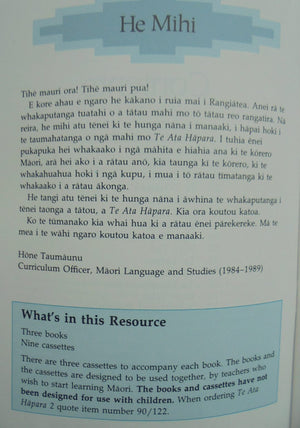 Te Ata Hapara: A Starter Maori Language Course for Teachers, 1 and 2, & tapes.