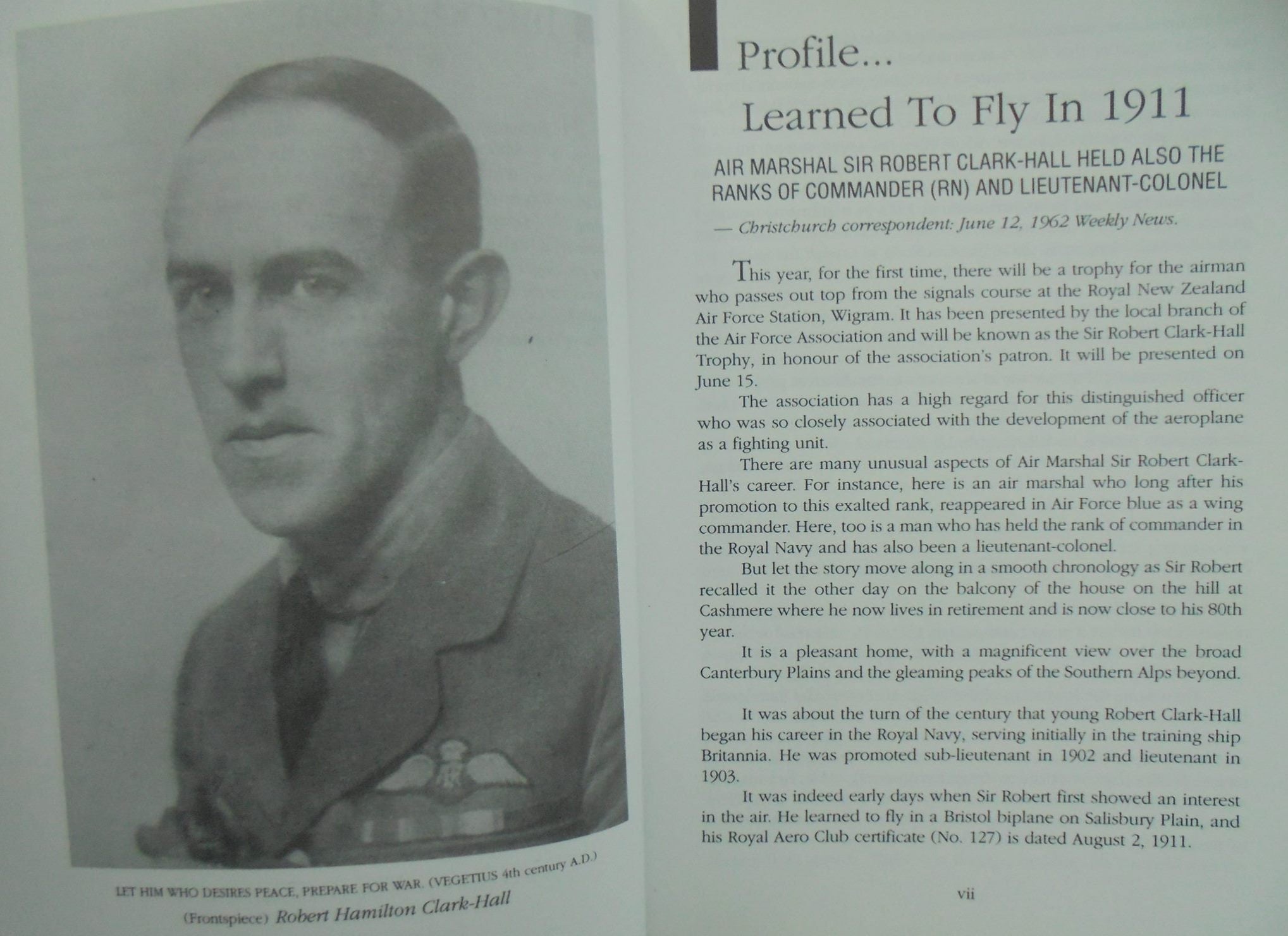 Air Marshall Sir Robert Clark-Hall Autobiographical & Biographical Reminiscences