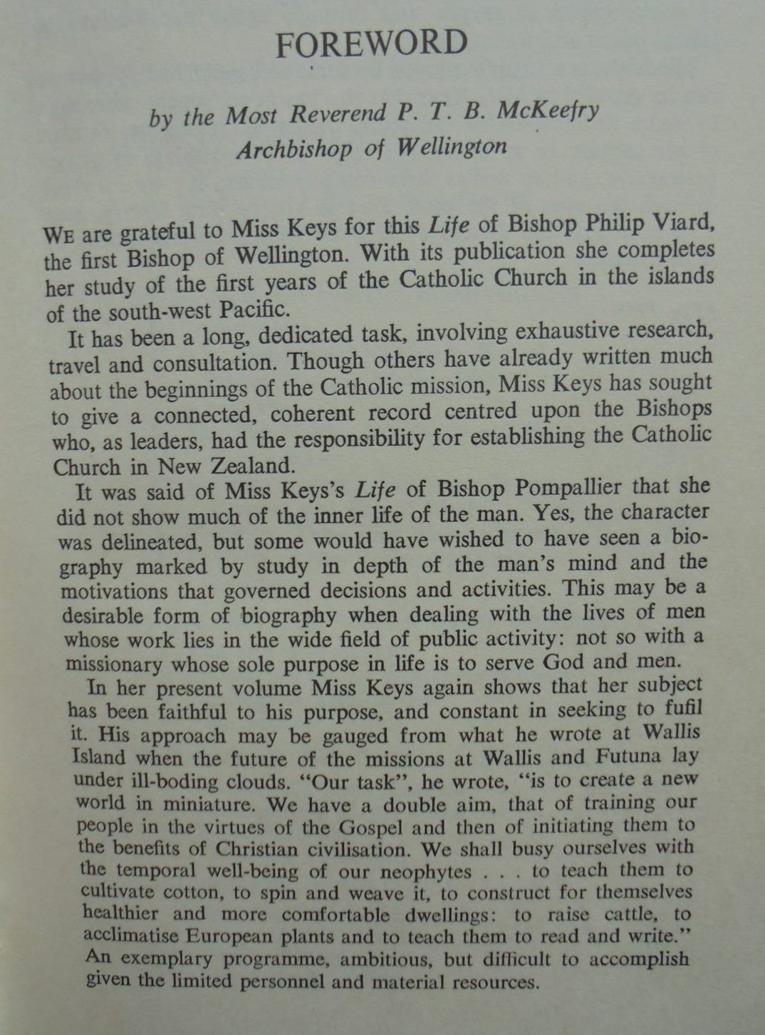 Philip Viard. Bishop of Wellington. By Lillian G. Keys