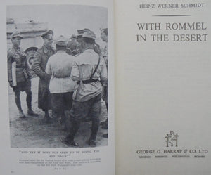 With Rommel in the Desert. By H. W. Schmidt Hardback (1952)