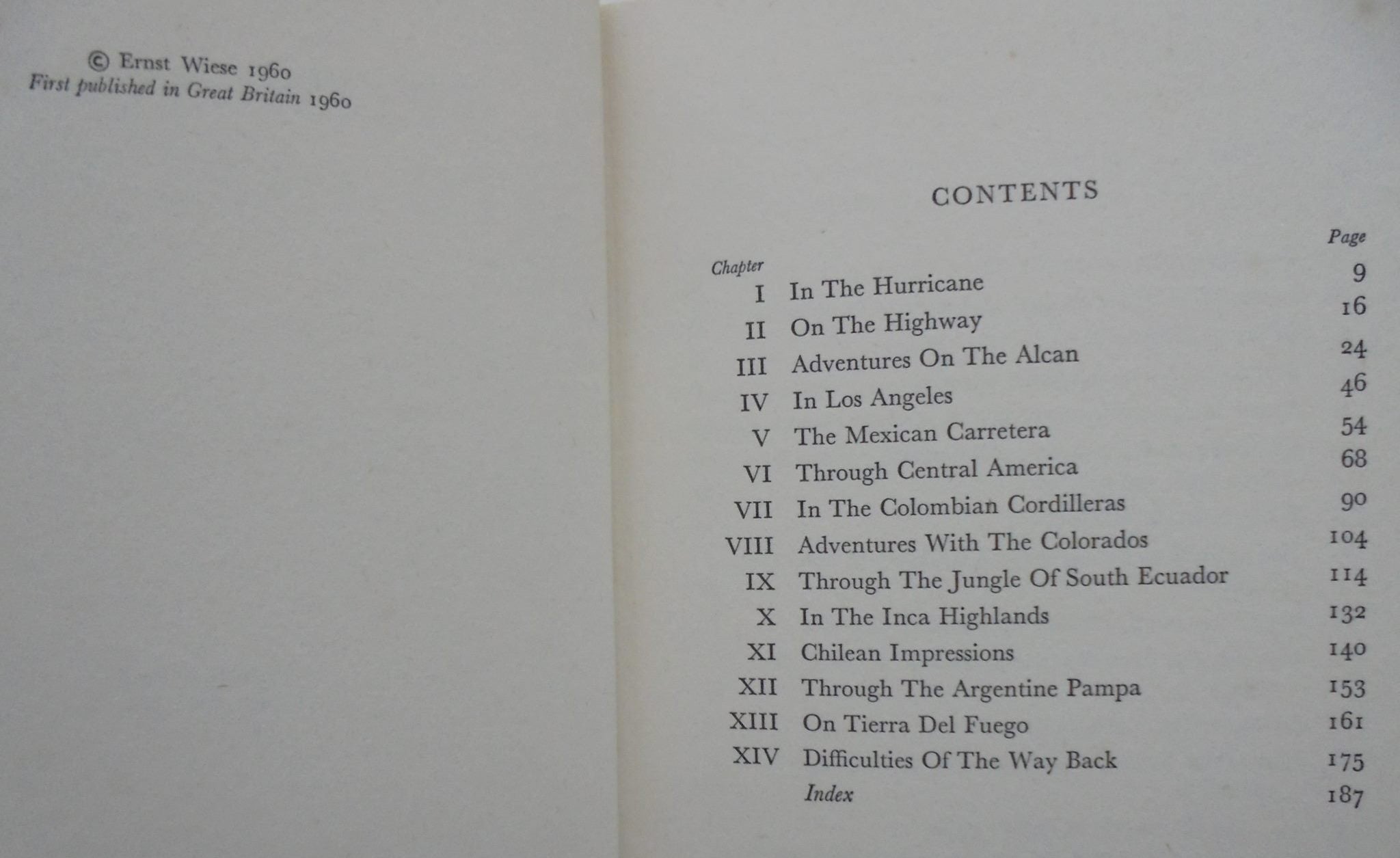 From Alaska to Cape Horn. By Ernst Wiese. (1960) first edition