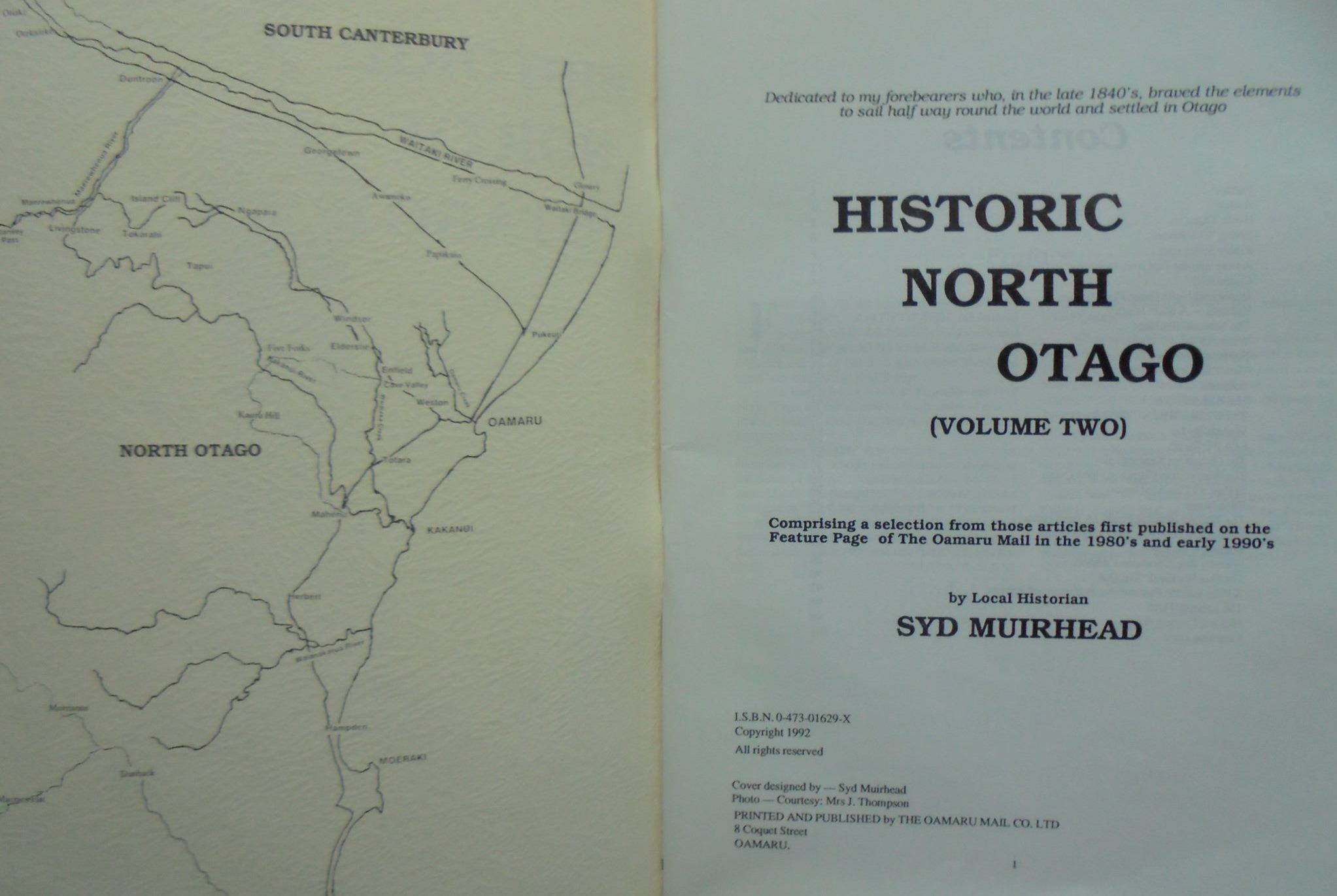 Historic North Otago Vol 2. Comprising a Selection from those Articles First Published