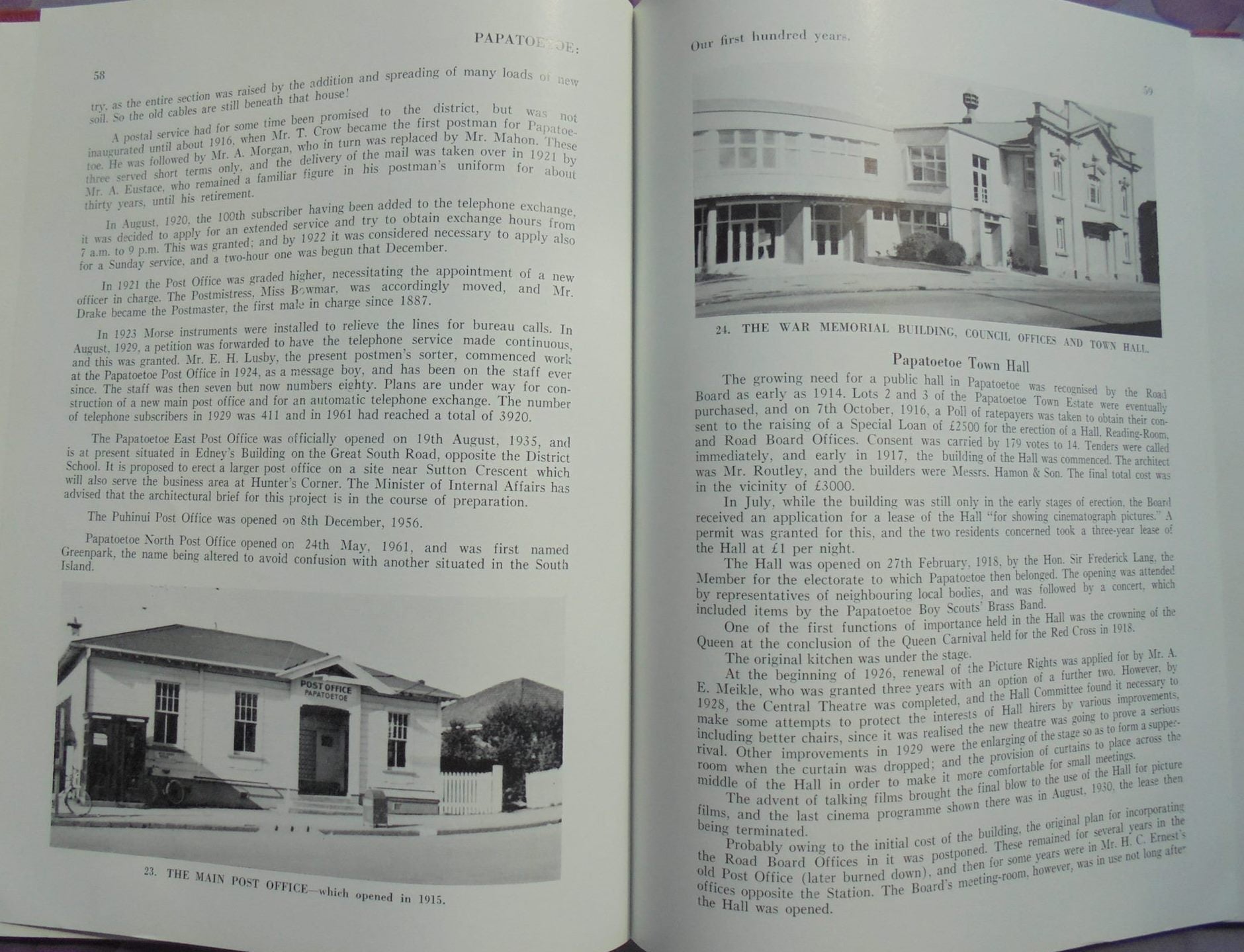 Our First Hundred Years. An Historical Record of Papatoetoe.