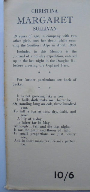 Margaret A Daughter of the Manse A Memoir of Christina Margaret Sullivan. February 1929 - April 1948.