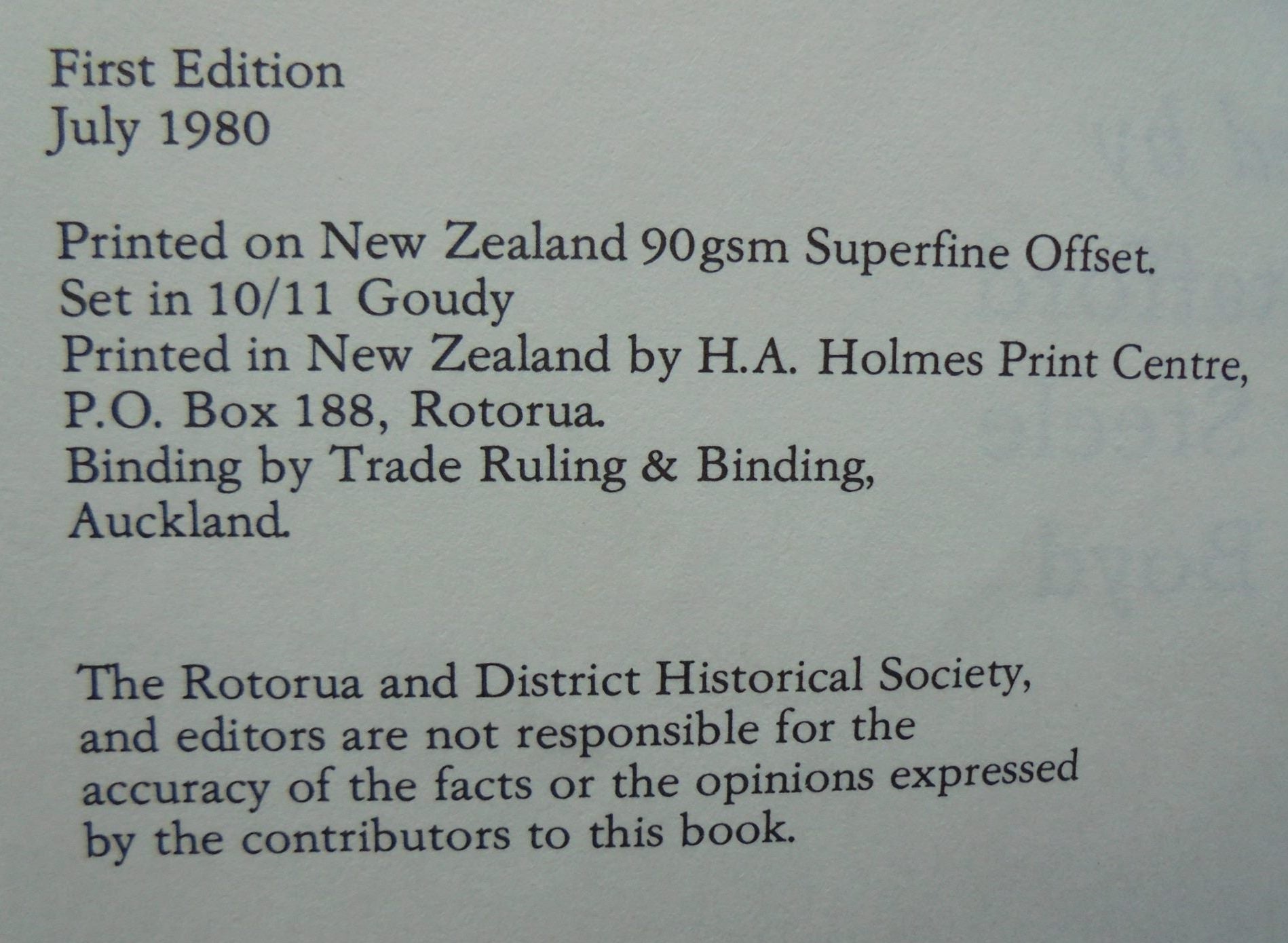 Rotorua 1880-1980. By Roger Steele & Joan Boyd Don Stafford