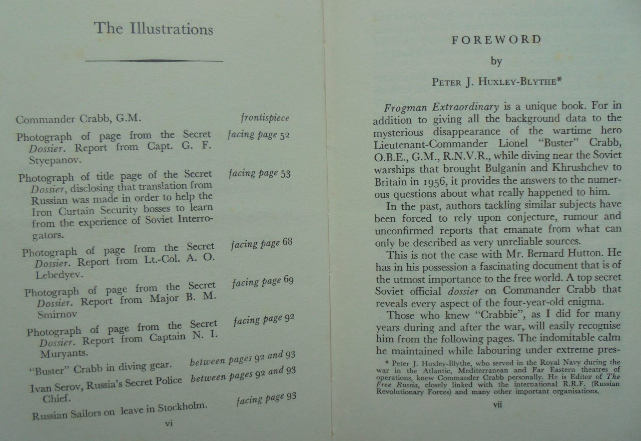 Frogman Extraordinary. "The Commander Crabb Case" by J. Bernard HUTTON