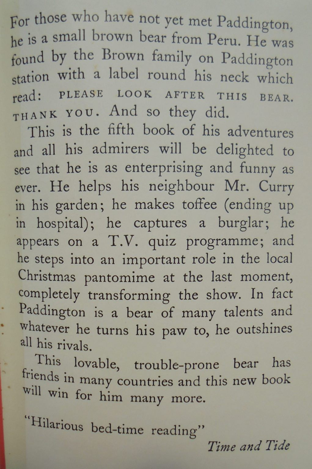 Paddington at Large. by Michael Bond. 1970s vintage hardback.