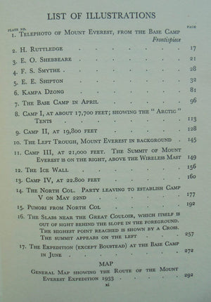 Everest 1933. Hugh Ruttledge. (1936)