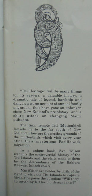 Titi Heritage The Story of the Muttonbird Islands by Eva Wilson.