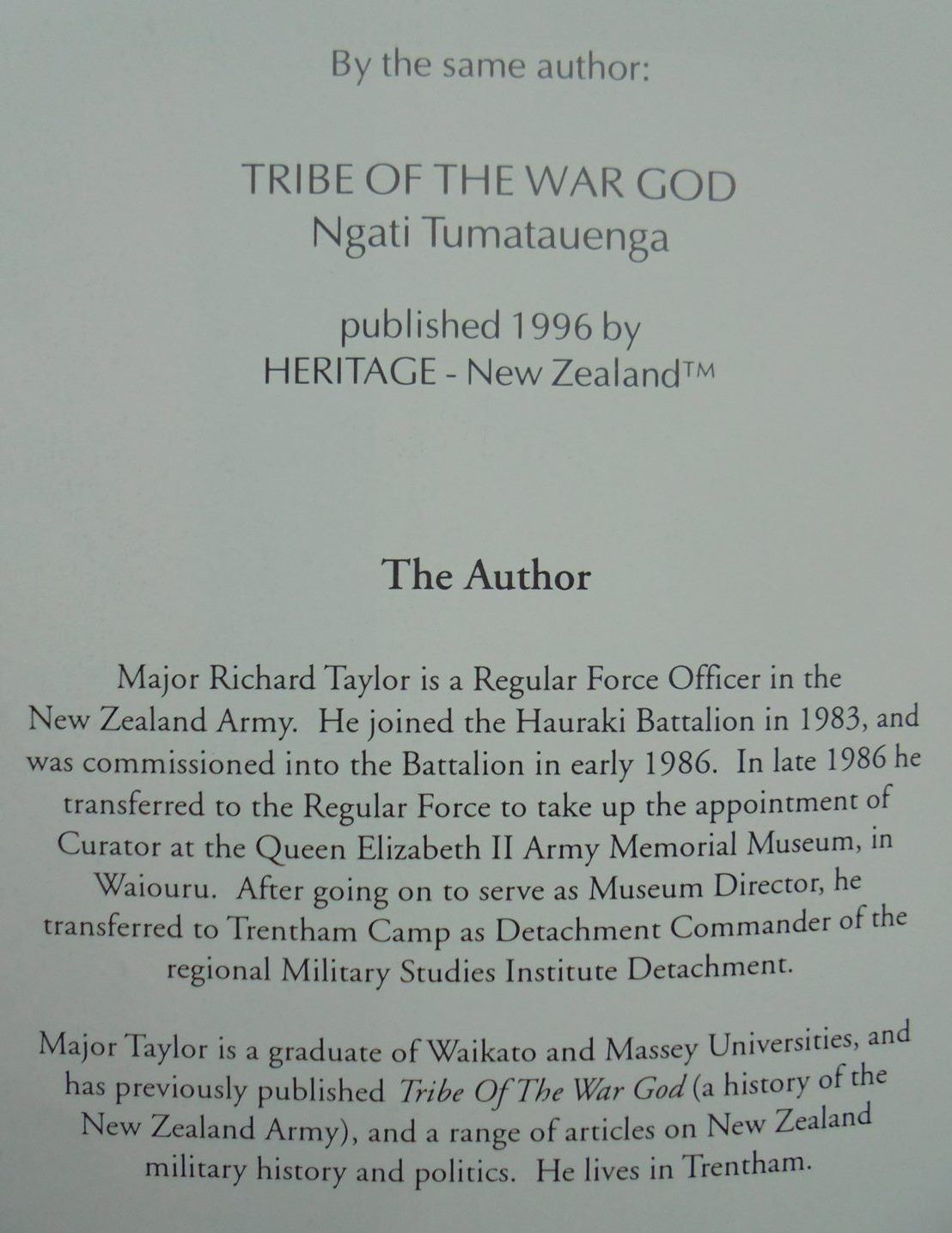 Comrades Brave - A History of the Hauraki Regiment by Richard Taylor