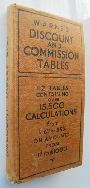 Warne's Discount and Commission Tables. By W. J. Gordon