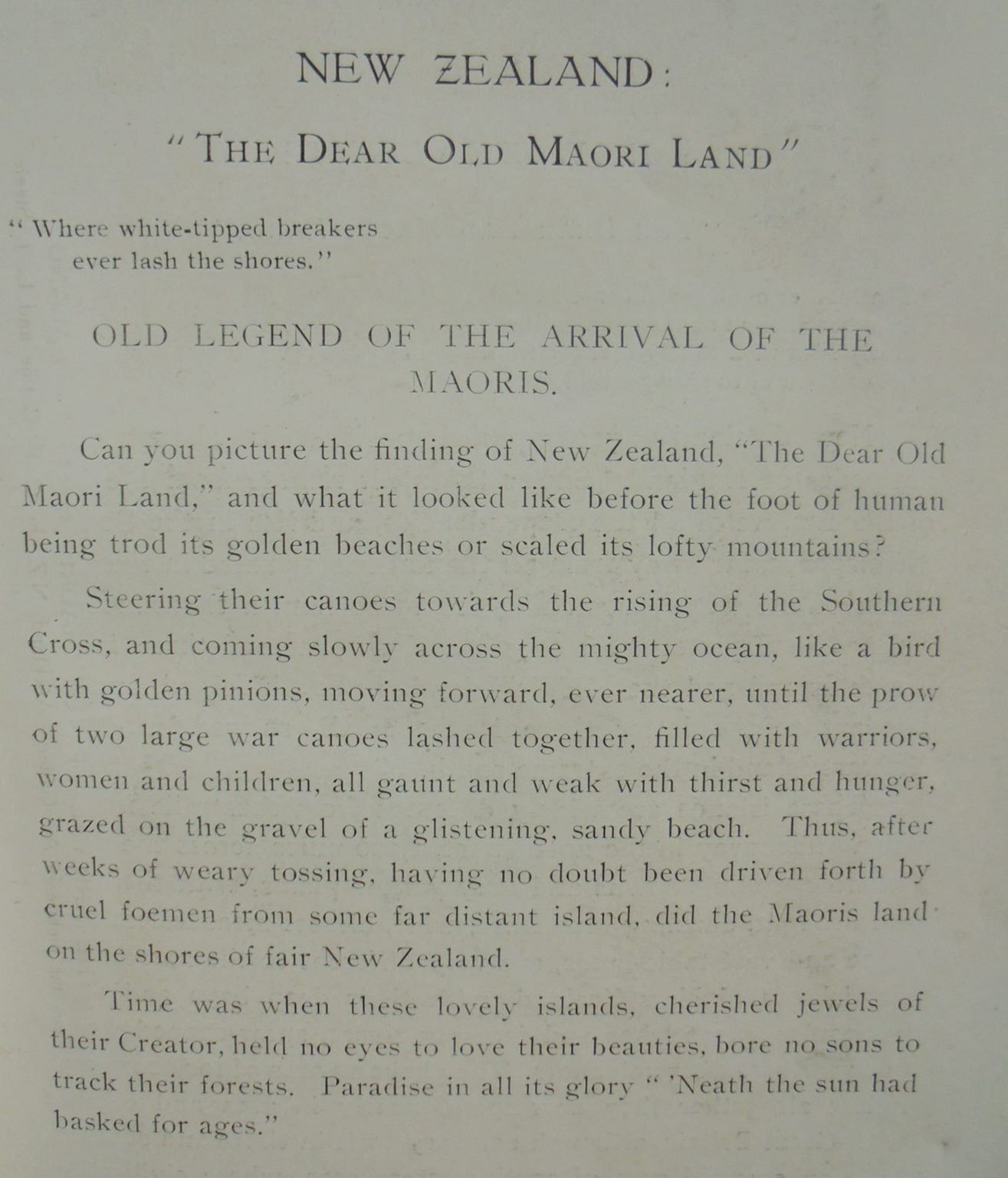 New Zealand The Dear Old Maori Land by "Gipsy" [F.B.L].