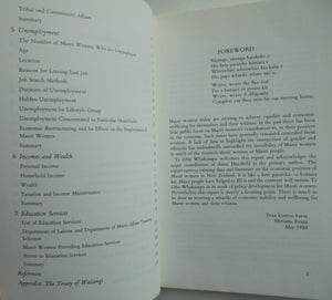 Maori women in the economy: A preliminary review of the economic position of Maori women in New Zealand by Horsfield, A. K