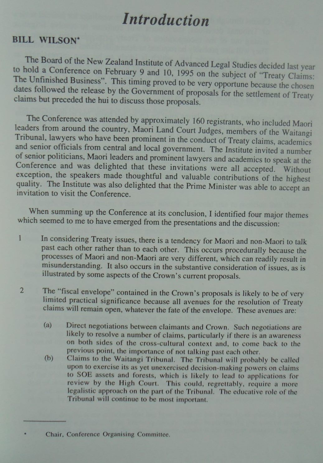 Treaty Settlements: The Unfinished Business. Edited by Geoff McLay