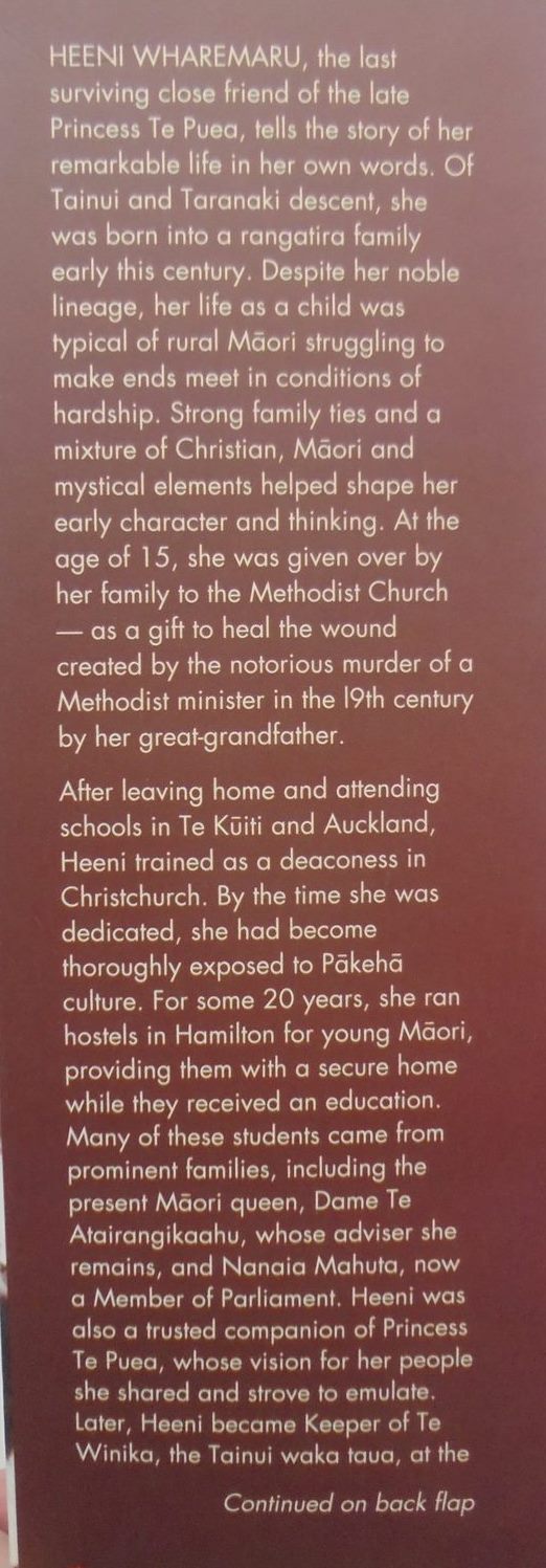 Heeni a Tainui Elder Remembers By Mary Katharine Duffie