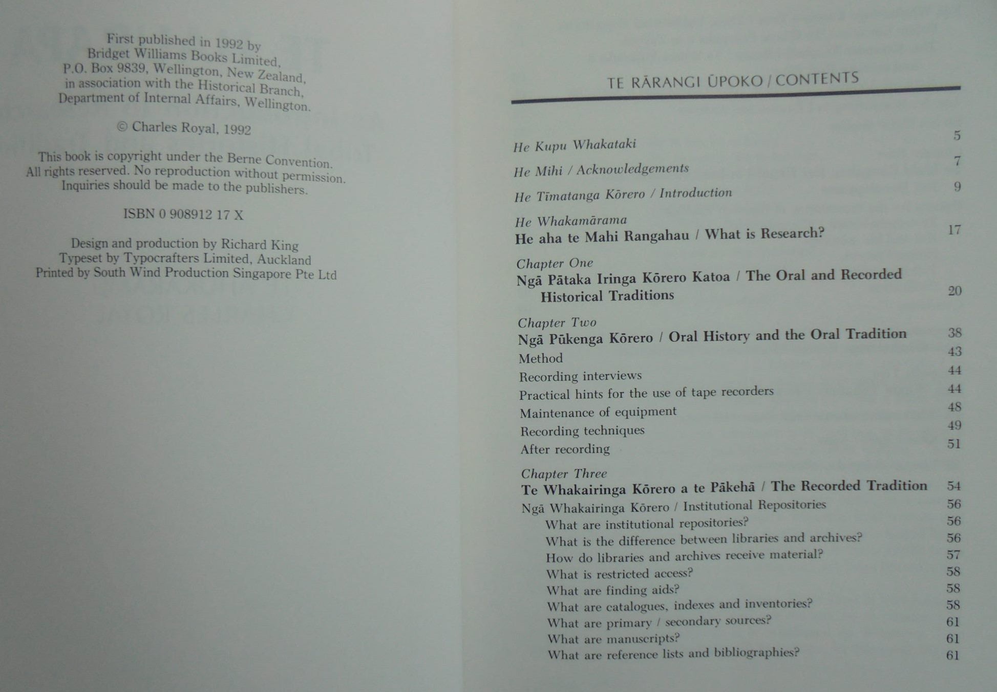 Te Haurapa An Introduction to Researching Tribal Histories and Traditions By Charles Te Ahukaramu Royal