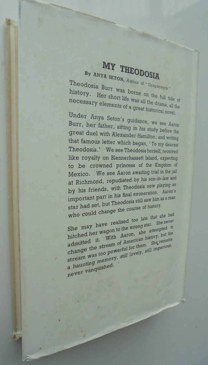 My Theodosia. First Edition (1945) By Anya Seton