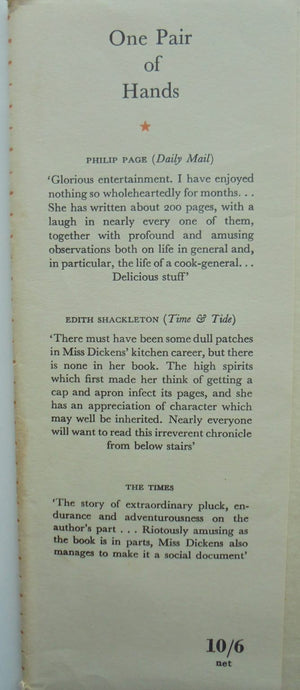 'One Pair of Hands' plus 'One Pair of Feet' (2 books) (1949) By Monica Dickens