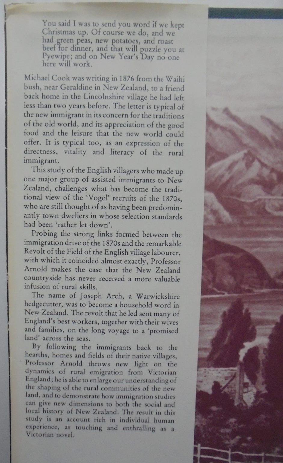 The Farthest Promised Land: English Villagers, New Zealand Immigrants of the 1870s. by Rollo Arnold. FIRST EDITION.