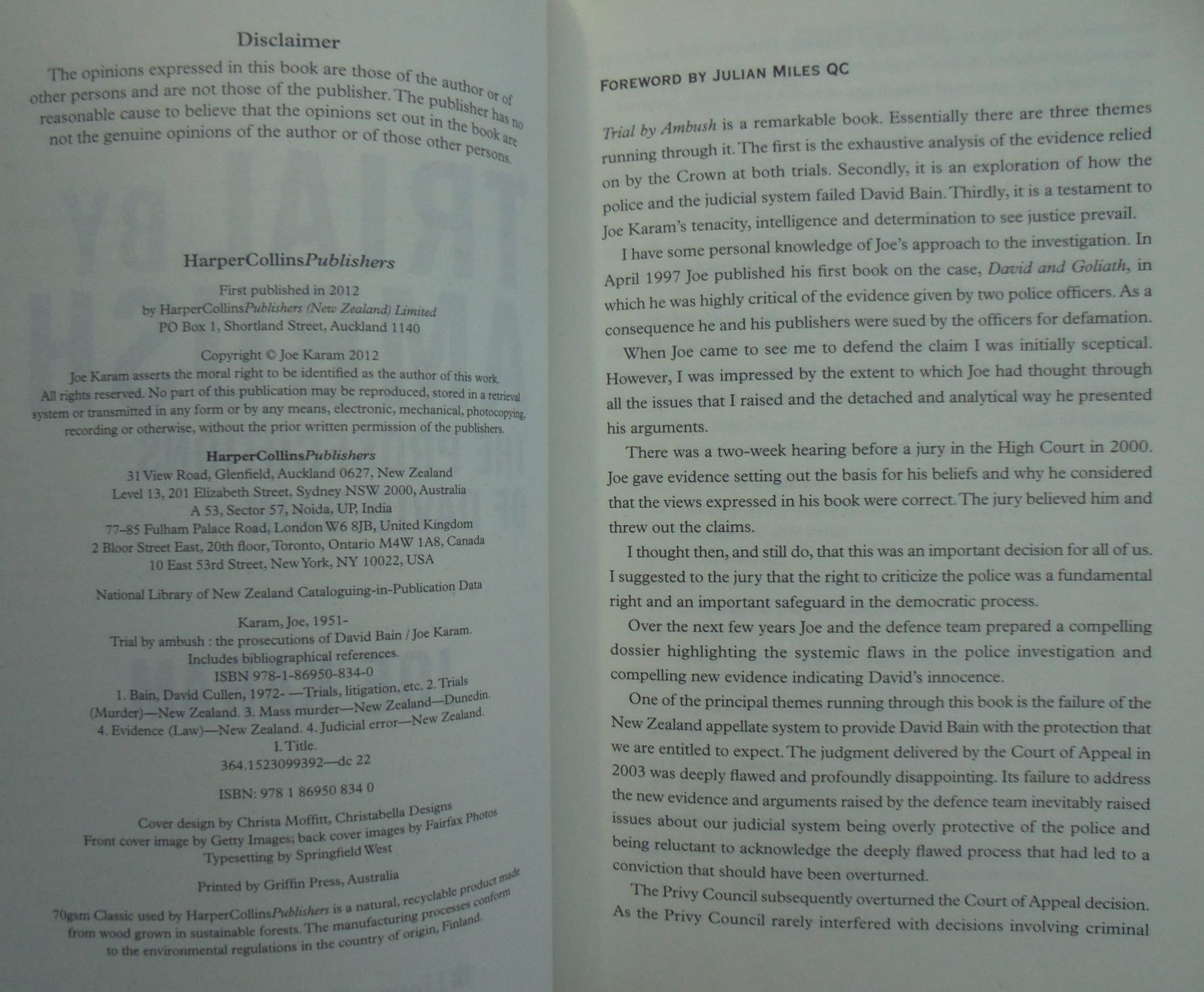 Trial by Ambush: The Prosecutions of David Bain by Joe Karam