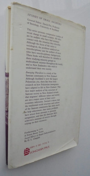 Emerging Pluralism: The Samoan Community in NZ. PITT, DAVID & MACPHERSON, CLUNY